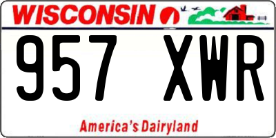 WI license plate 957XWR