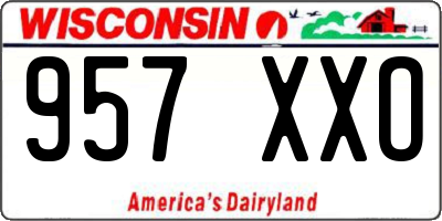 WI license plate 957XXO
