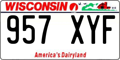 WI license plate 957XYF