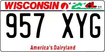 WI license plate 957XYG