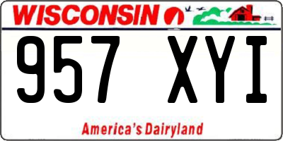 WI license plate 957XYI