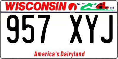 WI license plate 957XYJ