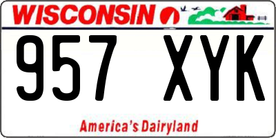 WI license plate 957XYK