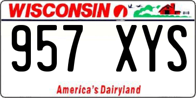 WI license plate 957XYS