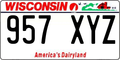 WI license plate 957XYZ