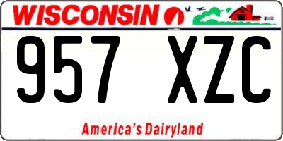 WI license plate 957XZC