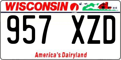 WI license plate 957XZD