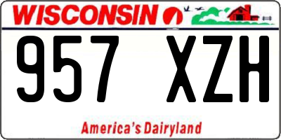 WI license plate 957XZH