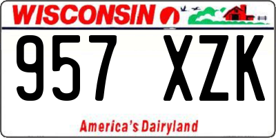 WI license plate 957XZK