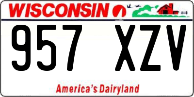 WI license plate 957XZV