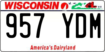 WI license plate 957YDM