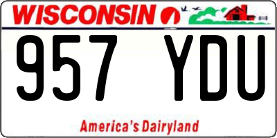 WI license plate 957YDU