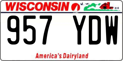 WI license plate 957YDW