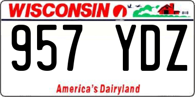 WI license plate 957YDZ