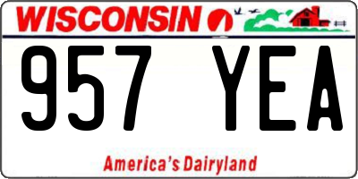 WI license plate 957YEA
