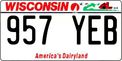 WI license plate 957YEB