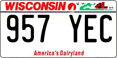 WI license plate 957YEC