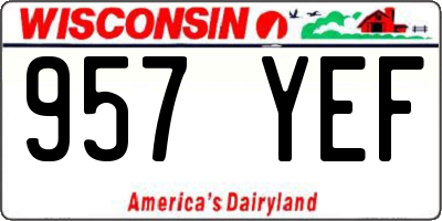 WI license plate 957YEF