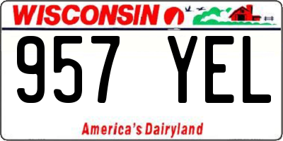 WI license plate 957YEL