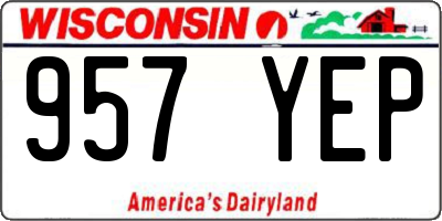 WI license plate 957YEP
