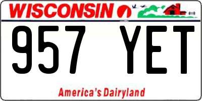 WI license plate 957YET