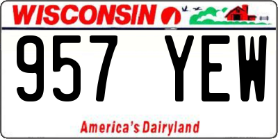 WI license plate 957YEW