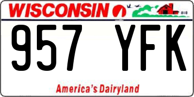 WI license plate 957YFK