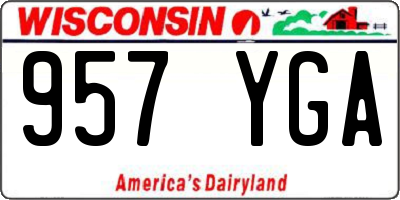 WI license plate 957YGA