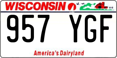 WI license plate 957YGF