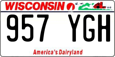 WI license plate 957YGH
