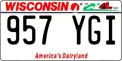 WI license plate 957YGI