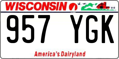 WI license plate 957YGK