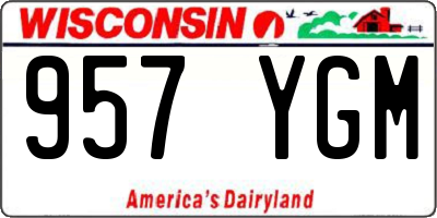 WI license plate 957YGM