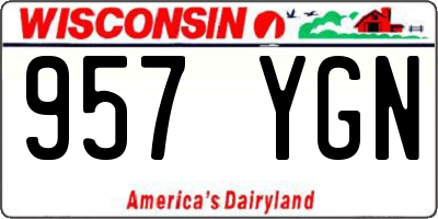 WI license plate 957YGN