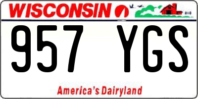 WI license plate 957YGS