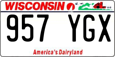 WI license plate 957YGX