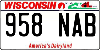 WI license plate 958NAB