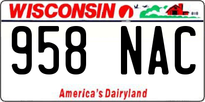 WI license plate 958NAC