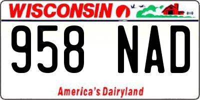 WI license plate 958NAD