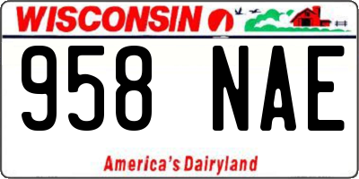 WI license plate 958NAE