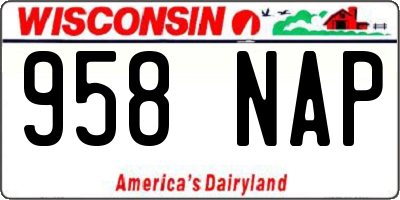 WI license plate 958NAP