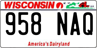 WI license plate 958NAQ