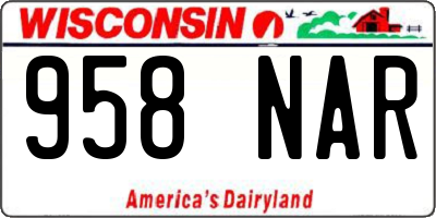 WI license plate 958NAR