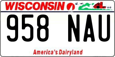 WI license plate 958NAU