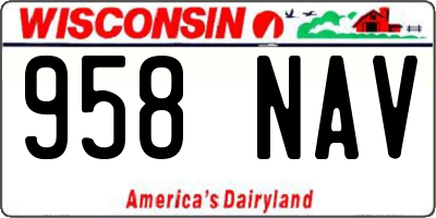 WI license plate 958NAV