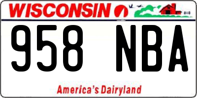 WI license plate 958NBA