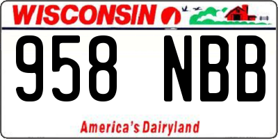 WI license plate 958NBB