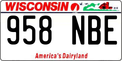 WI license plate 958NBE