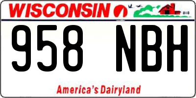 WI license plate 958NBH