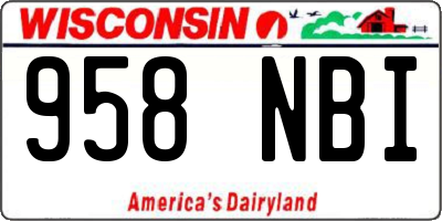 WI license plate 958NBI